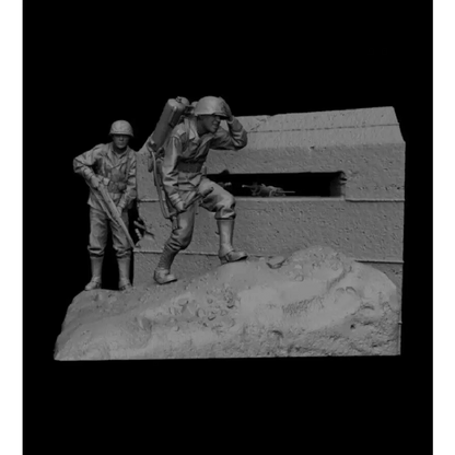 1/35 2pcs Resin Model Kit US Marines Pacific 1944 WW2 with base Unpainted - Model-Fan-Store