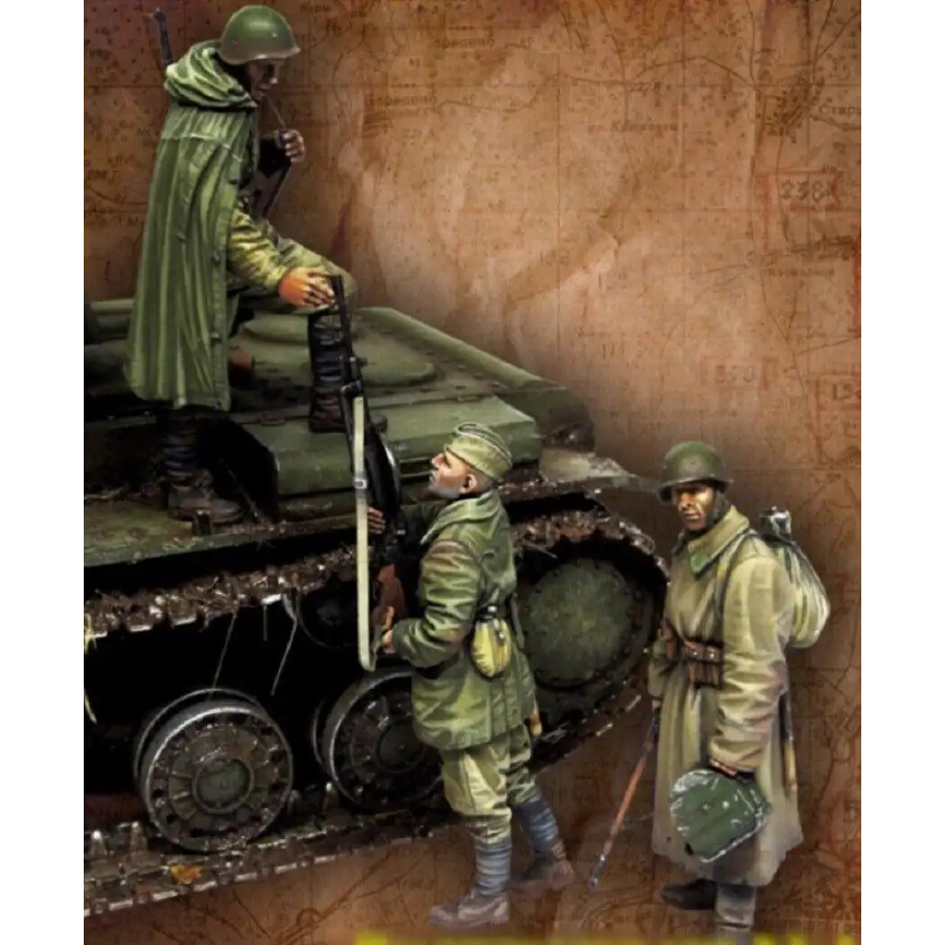 1/35 3pcs Resin Model Kit Soviet Soldiers Tank Crew Infantry WW2 Unpainted - Model-Fan-Store