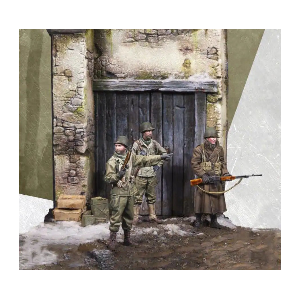 1/35 3pcs Resin Model Kit US Army Soldiers WW2 with base Unpainted - Model-Fan-Store