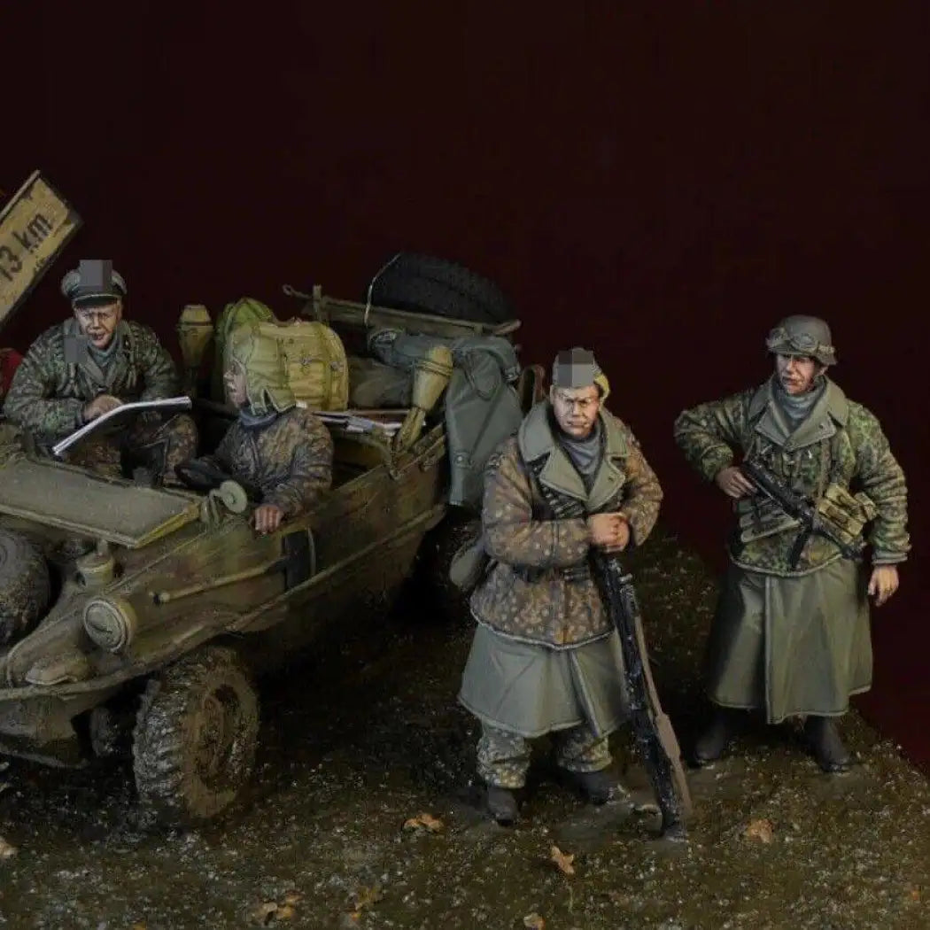 1/35 4pcs Resin Model Kit German Soldiers Infantry no car WW2 Unpainted - Model-Fan-Store