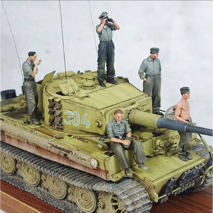 1/35 5pcs Resin Model Kit German Soldiers Tank Crew (no tank) WW2 Unpainted - Model-Fan-Store