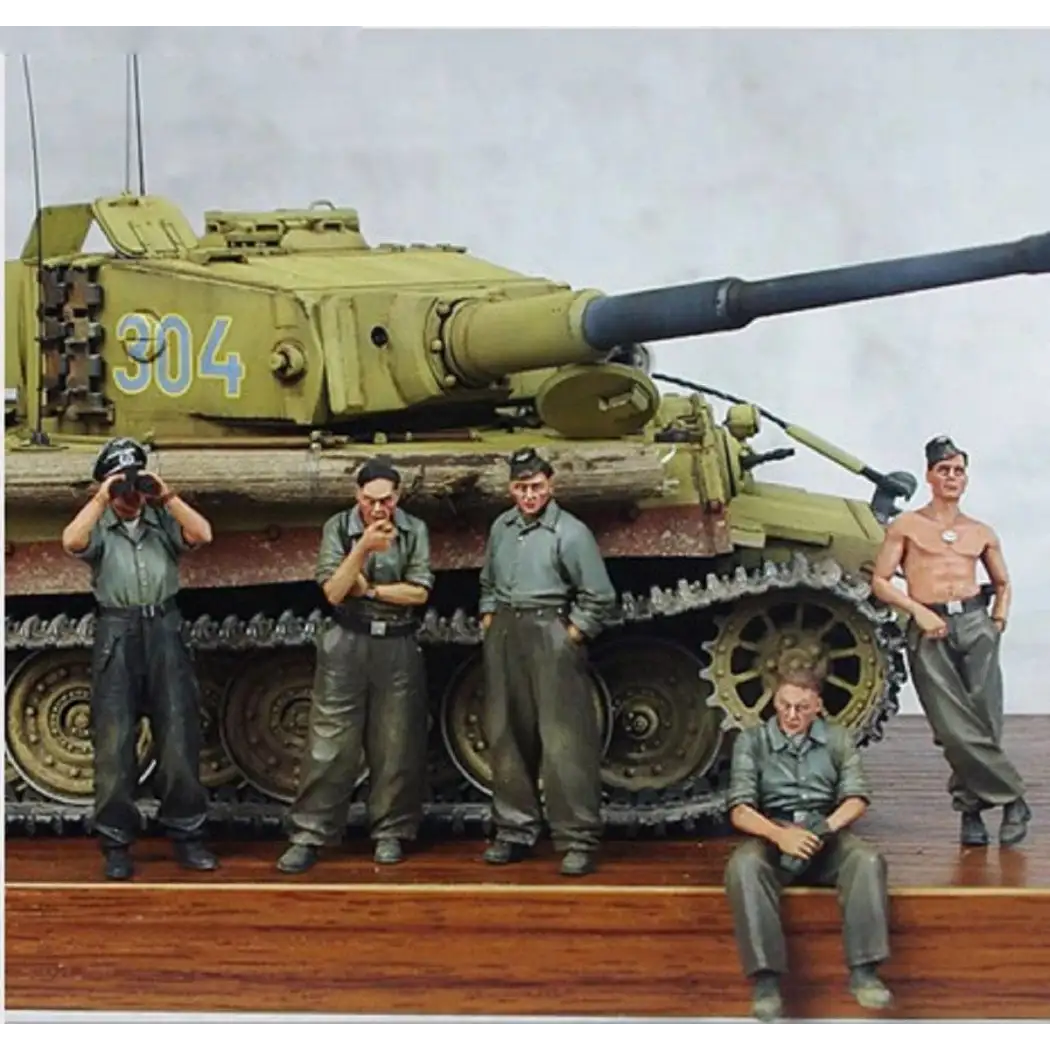 1/35 5pcs Resin Model Kit German Soldiers Tank Crew (no tank) WW2 Unpainted - Model-Fan-Store