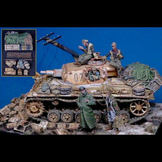 1/35 5pcs Resin Model Kit German Soldiers Tank Crew no tank WW2 Unpainted - Model-Fan-Store