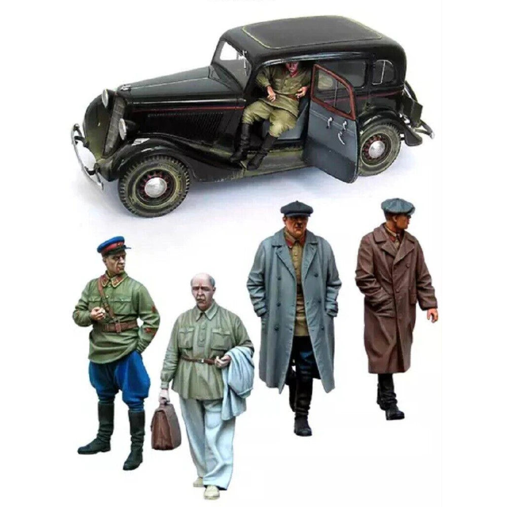 1/35 5pcs Resin Model Kit Soviet Soldiers Civilians no car WW2 Unpainted - Model-Fan-Store