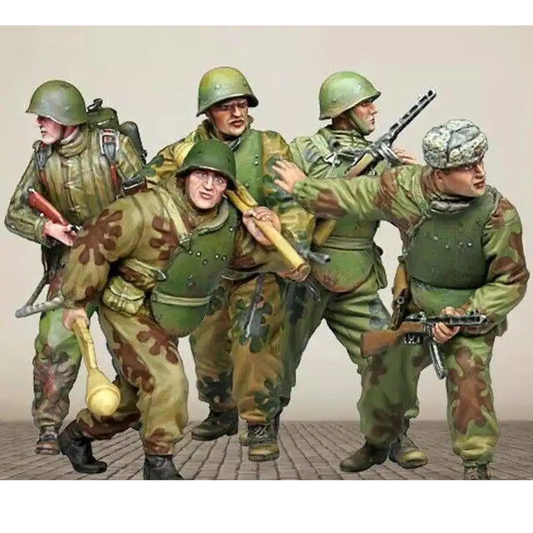 1/35 5pcs Resin Model Kit Soviet Soldiers Infantry WW2 Unpainted - Model-Fan-Store