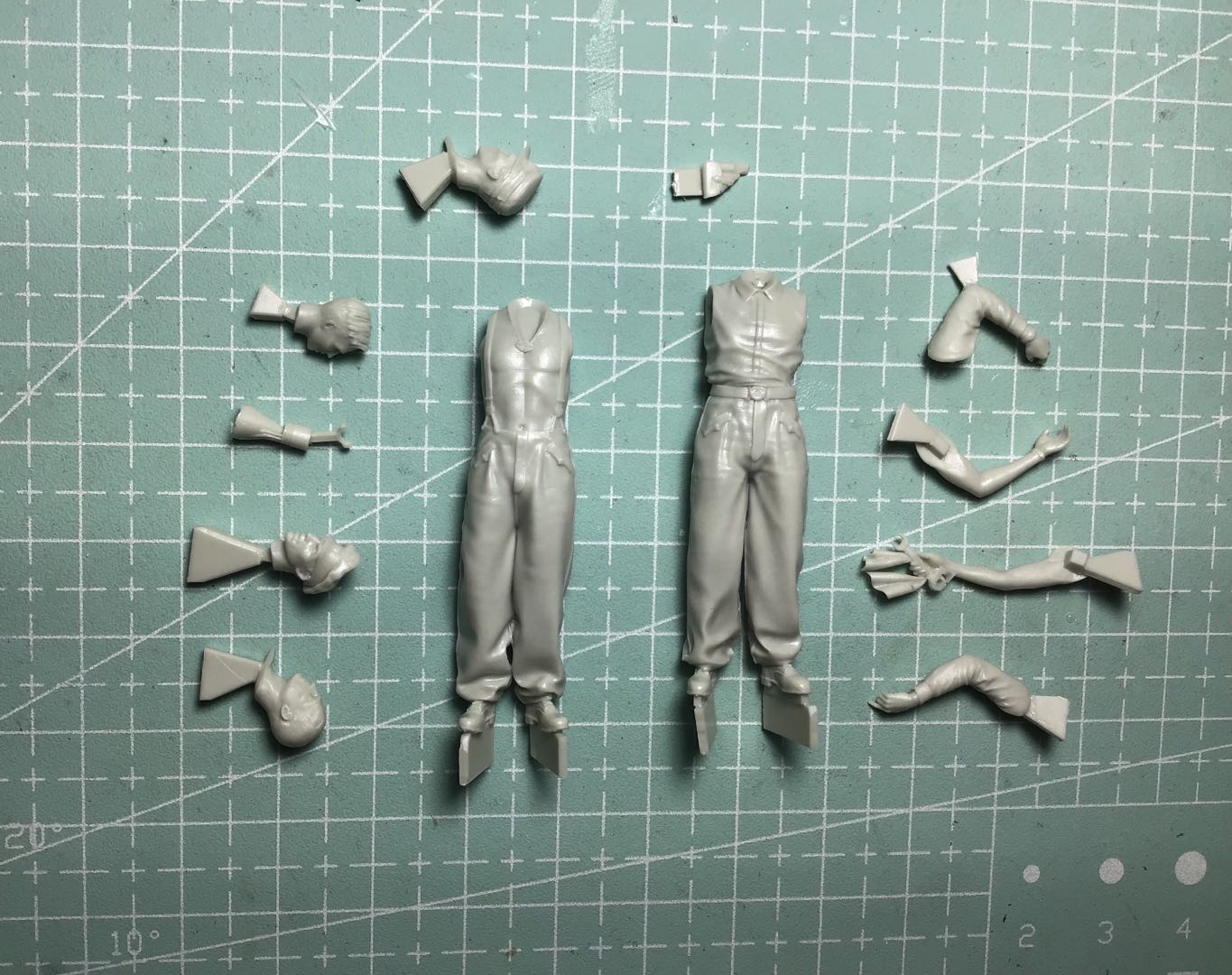 Unpainted Model Kit 1/35 4pcs Resin Model Kit German Soldiers Tank Crew WW2 Unpainted ...