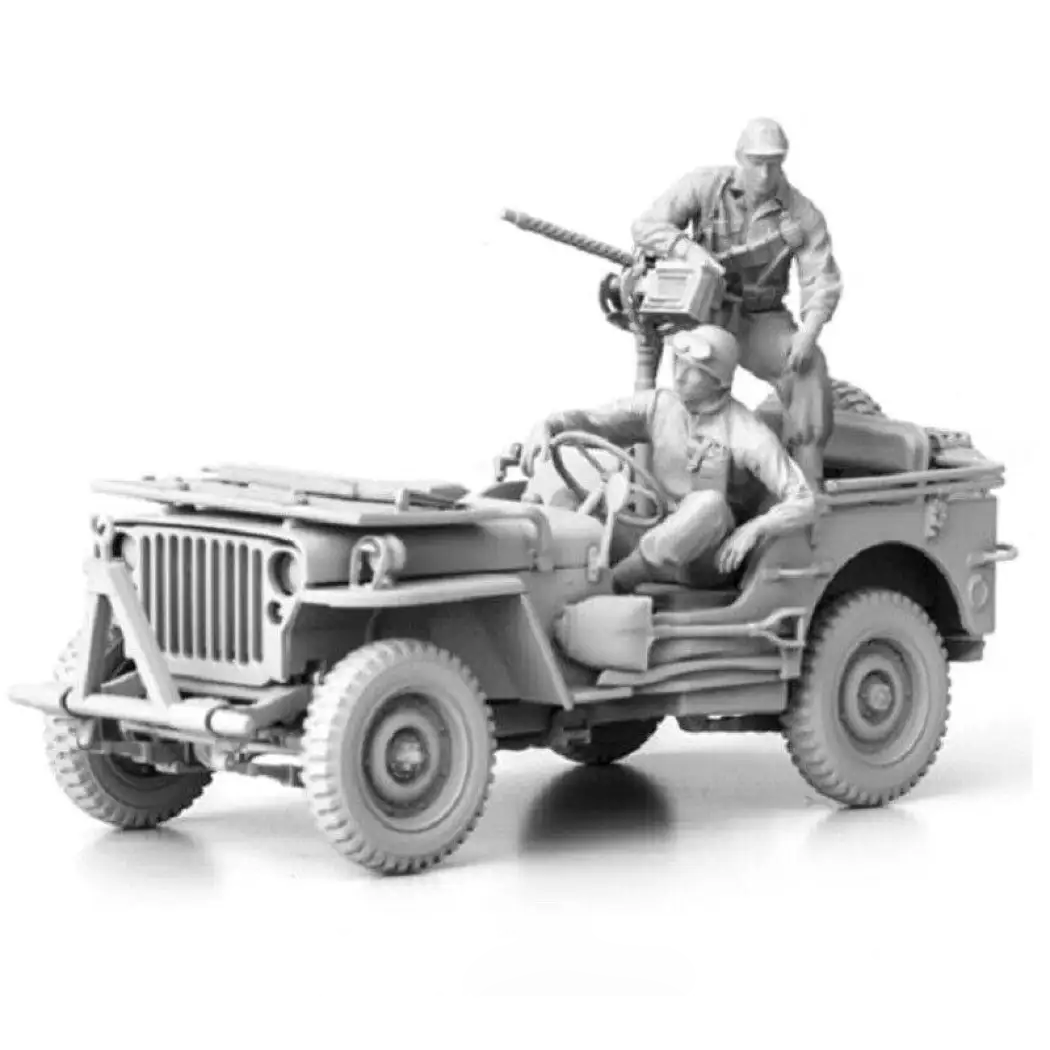 1/35 Resin Model Kit US Jeep Driver and Machine Gunner WW2 Unpainted - Model-Fan-Store