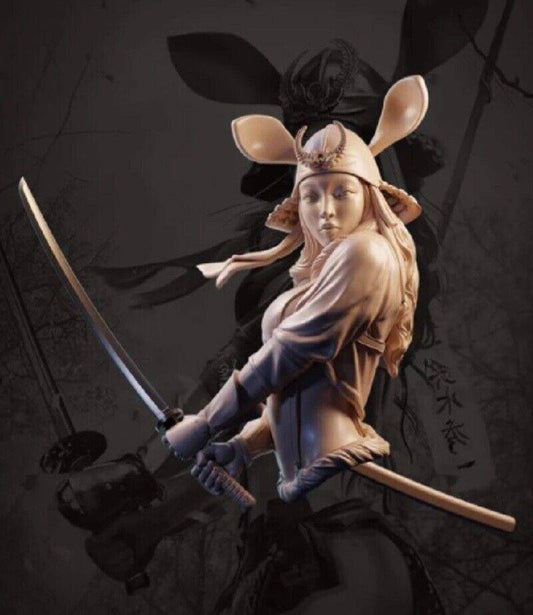 1/10 BUST Resin Model Kit Beautiful Girl Warrior Samurai Fantasy Unpainted