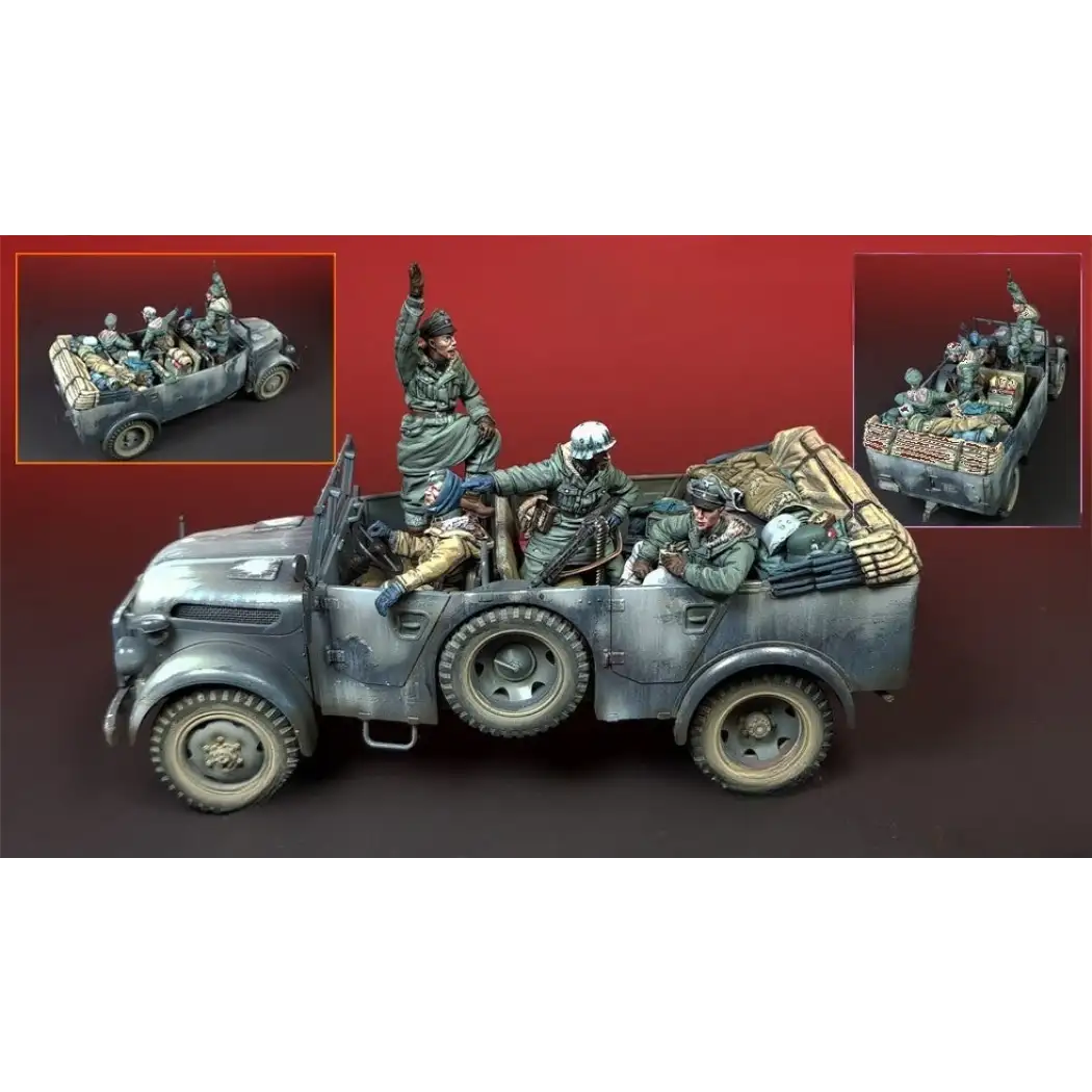 1/35 4pcs Resin Model Kit German Soldiers Assault Raiders (no car) Unpainted