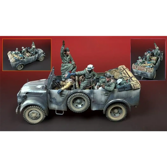 1/35 4pcs Resin Model Kit German Soldiers Assault Raiders (no car) Unpainted