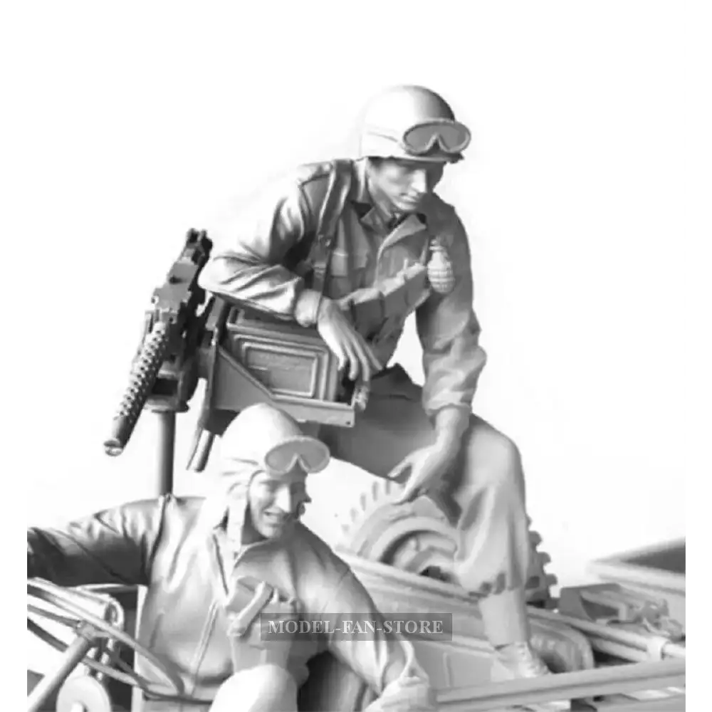 1/16 Resin Model Kit US Soldiers Driver & Machine Gunner WW2 Unpainted - Model-Fan-Store