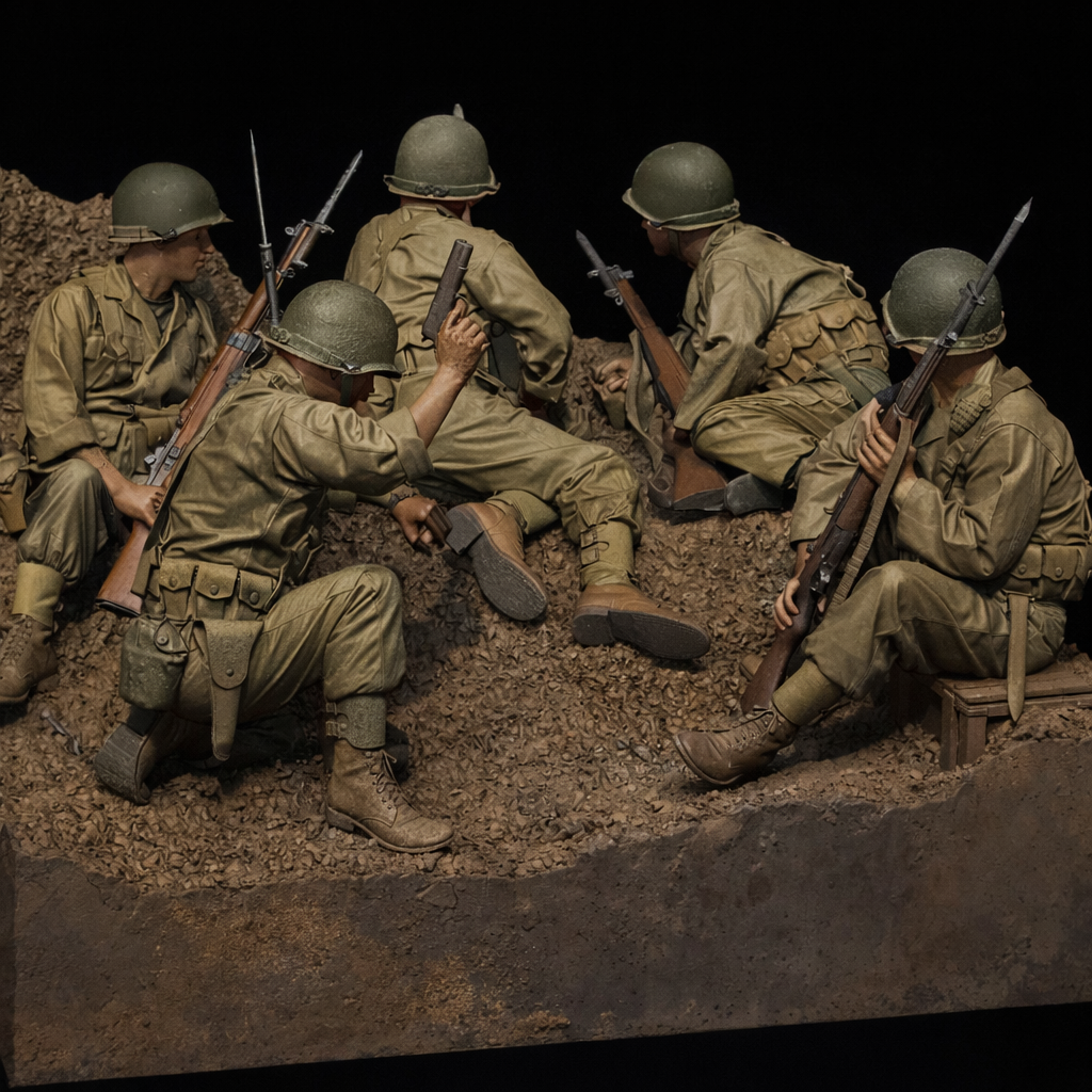 1/35 5pcs Resin Model Kit US Army Infantry WW2 (no base) Historical Military Miniature Unpainted