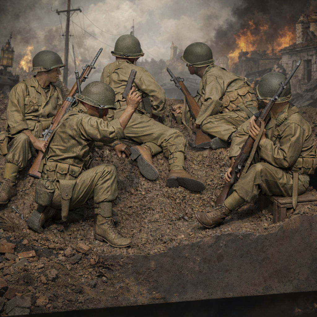 1/35 5pcs Resin Model Kit US Army Infantry WW2 (no base) Historical Military Miniature Unpainted