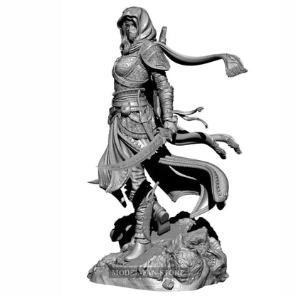 1/24 75Mm Resin Model Kit Asian Beautiful Girl Assassin Fantasy Td-4405 Unpainted Full Figure Scale