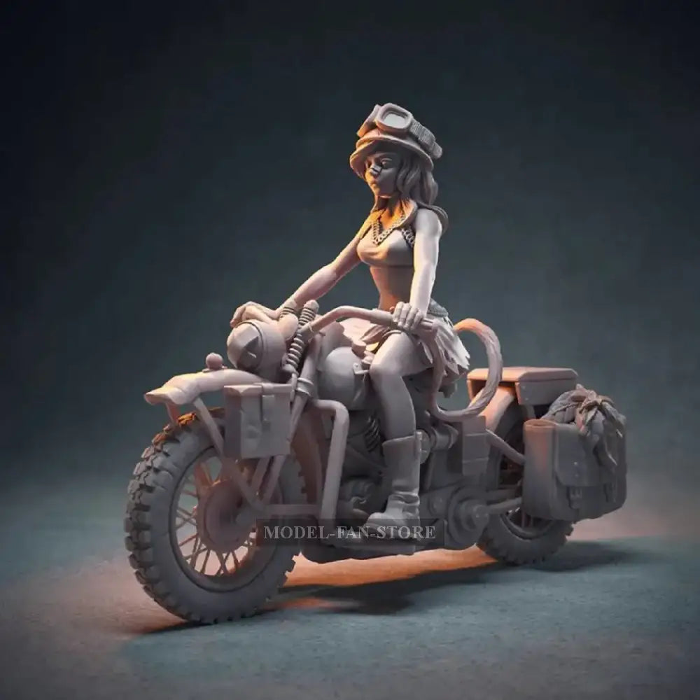 1/24 Resin Model Kit Beautiful Girl Motorcycle Speed Racer Unpainted - Model-Fan-Store