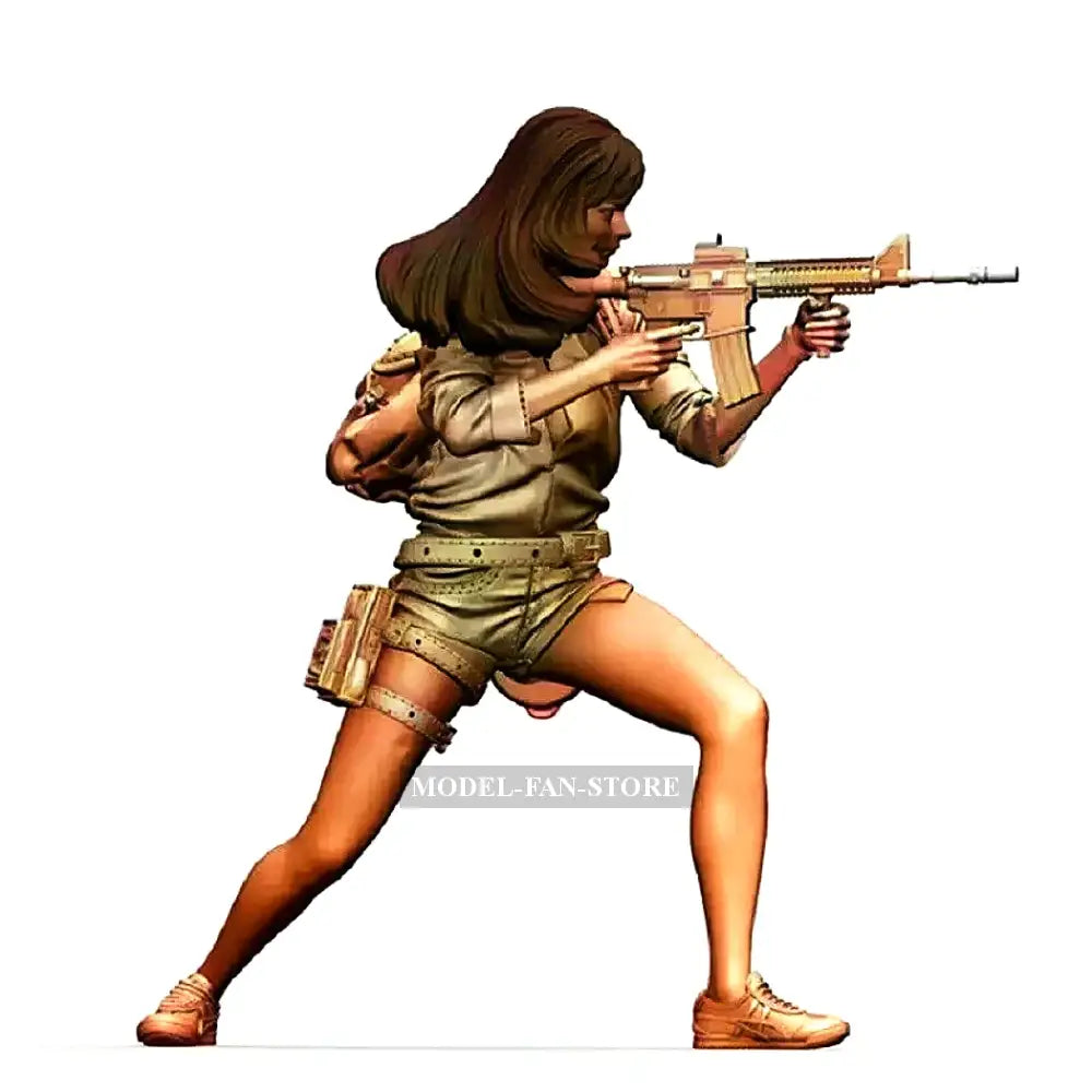 1/24 Resin Model Kit Beautiful Girl Woman Shooter Soldier Unpainted Full Figure Scale