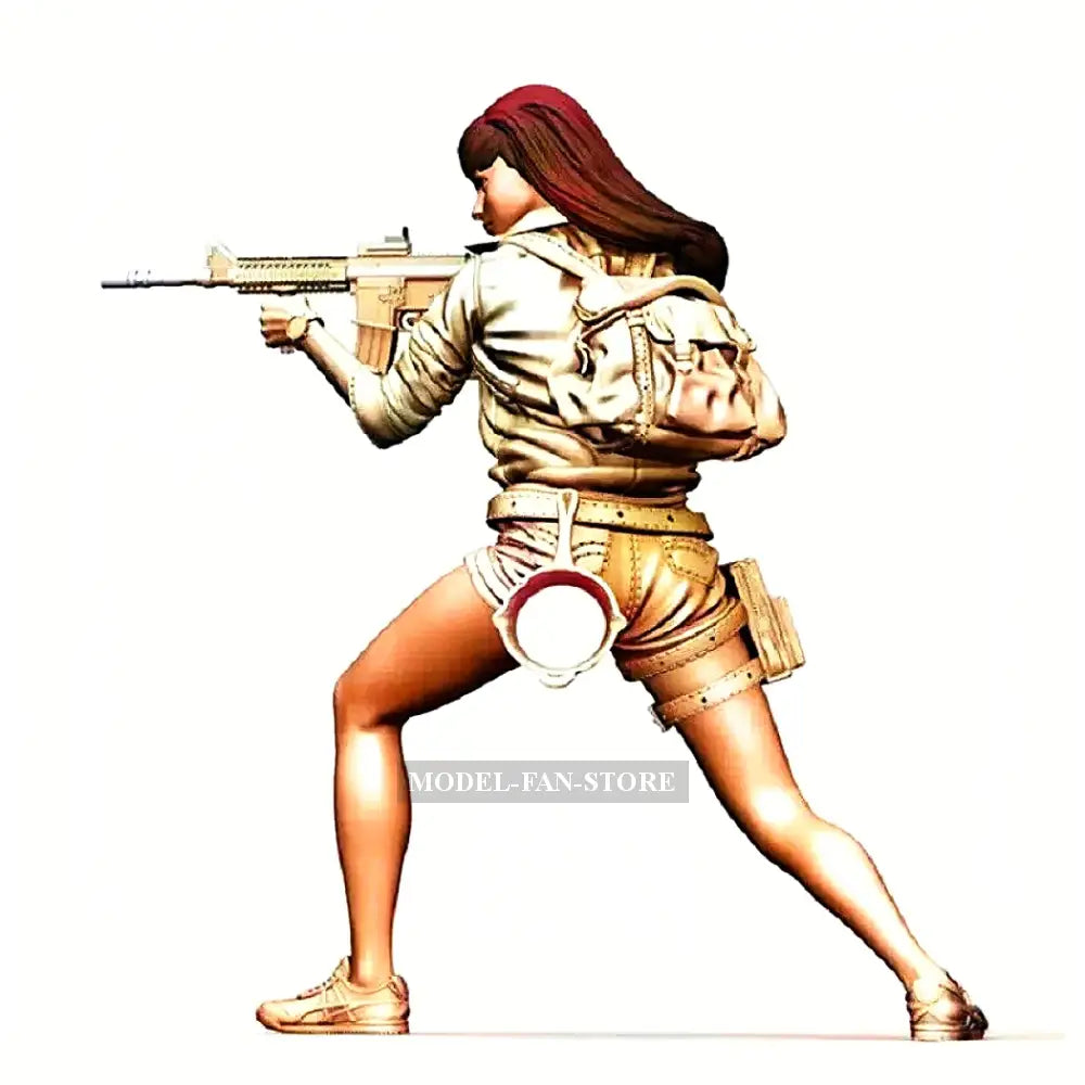 1/24 Resin Model Kit Beautiful Girl Woman Shooter Soldier Unpainted Full Figure Scale
