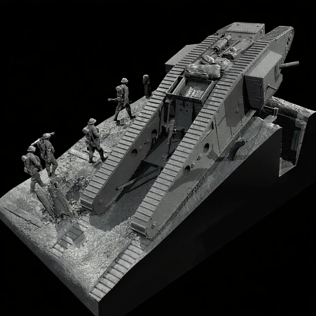 1/35 6pcs Resin Model Kit British Soldiers Tank Crew (with base) WW1 Unpainted YFWW-2258