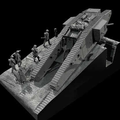 1/35 6pcs Resin Model Kit British Soldiers Tank Crew (with base) WW1 Unpainted YFWW-2258