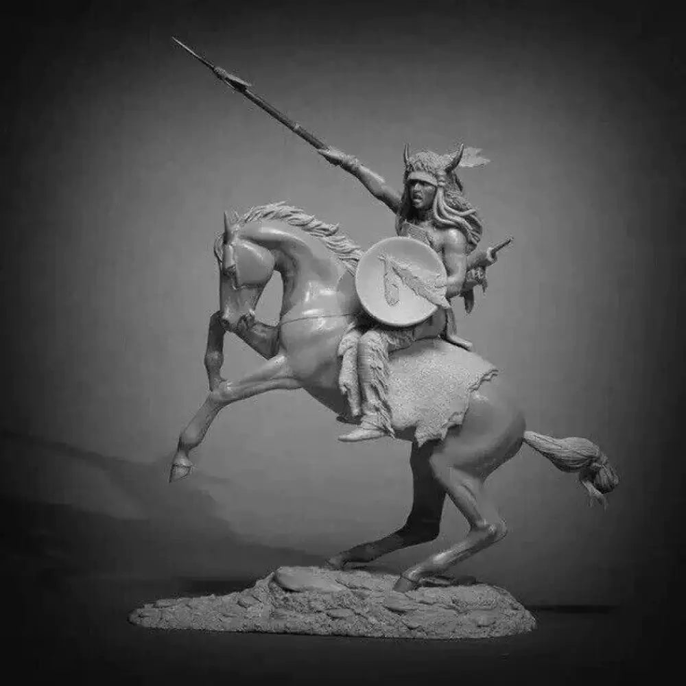 1/30 54mm Resin Model Kit Native American Warrior on Horse Unpainted C1 - Model-Fan-Store