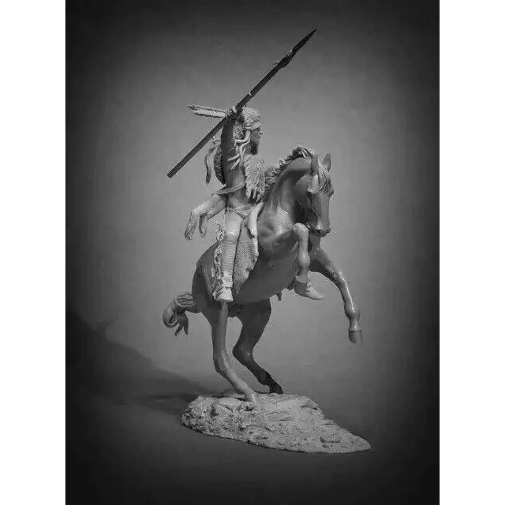 1/30 54mm Resin Model Kit Native American Warrior on Horse Unpainted C1 - Model-Fan-Store