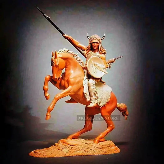1/32 54Mm Resin Model Kit Native American Warrior On Horse Unpainted Full Figure Scale