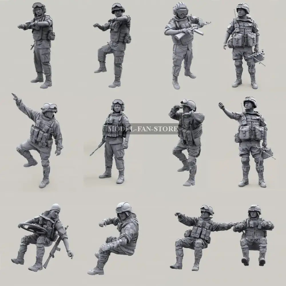 1/35 12pcs Resin Model Kit Modern Russian Soldiers Tank Crew Unpainted - Model-Fan-Store