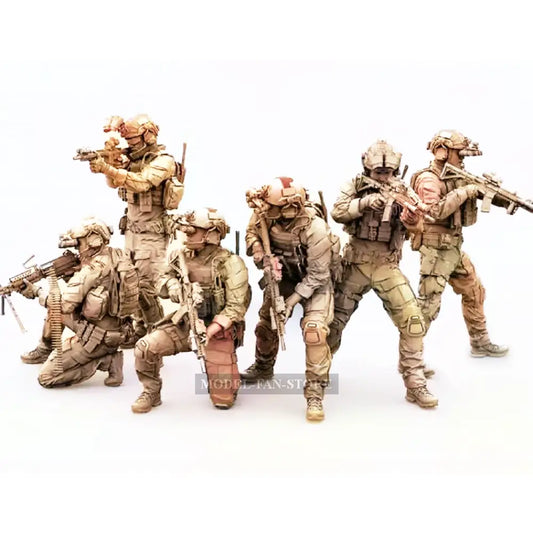 1/35 6Pcs Resin Model Kit Modern Soldiers Us Navy Seals Team Unpainted Full Figure Scale