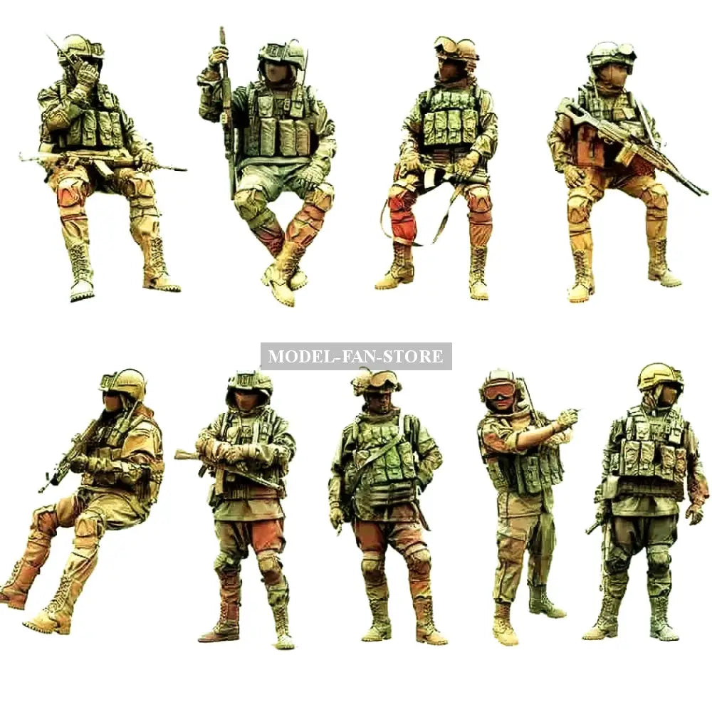 1/35 9Pcs Resin Model Kit Modern Russian Soldiers Special Forces Unpainted Full Figure Scale