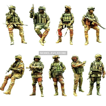 1/35 9Pcs Resin Model Kit Modern Russian Soldiers Special Forces Unpainted Full Figure Scale