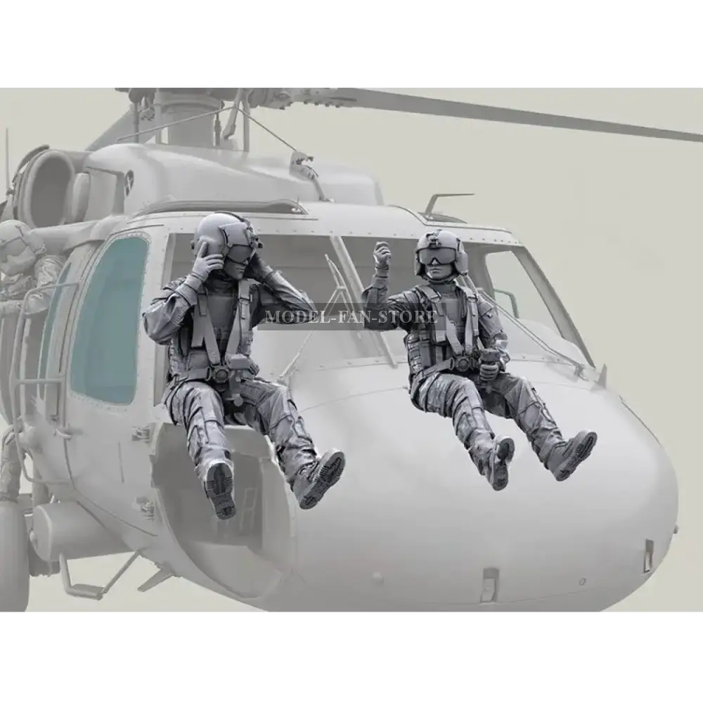 1/35 Resin Model Kit Modern Soldiers Helicopter Pilots Black Hawk Unpainted Full Figure Scale