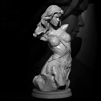 1/12 80mm BUST 3D Print Superhero Model Kit Wonder Woman Girl TD-2773 Unpainted