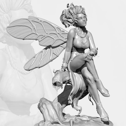 1/35 - 1/6 3D Print Model Kit Beautiful Girl Woman Fairy TD-3393 Unpainted