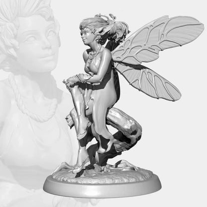 1/35 - 1/6 3D Print Model Kit Beautiful Girl Woman Fairy TD-3393 Unpainted