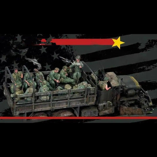 1/35 11pcs Resin Model Kit US Army Soldiers Vietnam War (no car) Unpainted