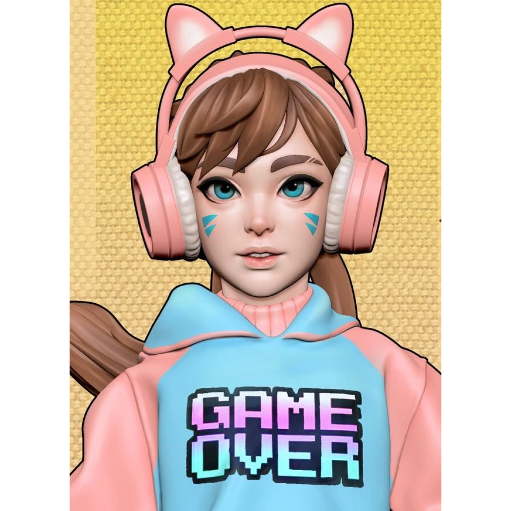 Digital STL Gamer Girl