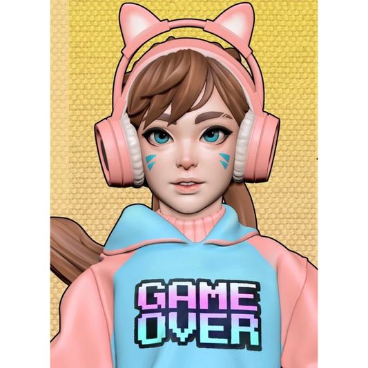 Digital STL Gamer Girl