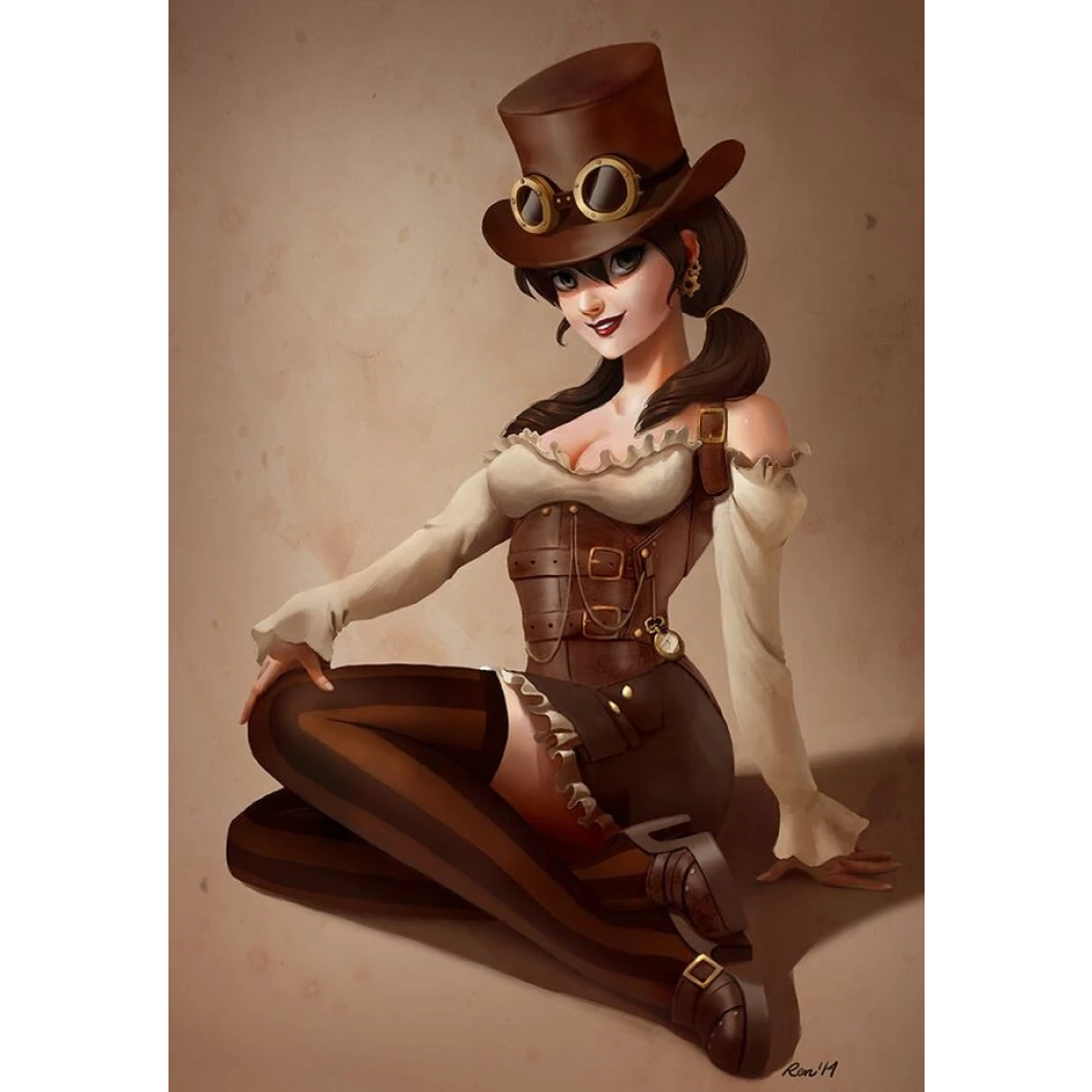 Digital STL Steampunk Girl Pinup