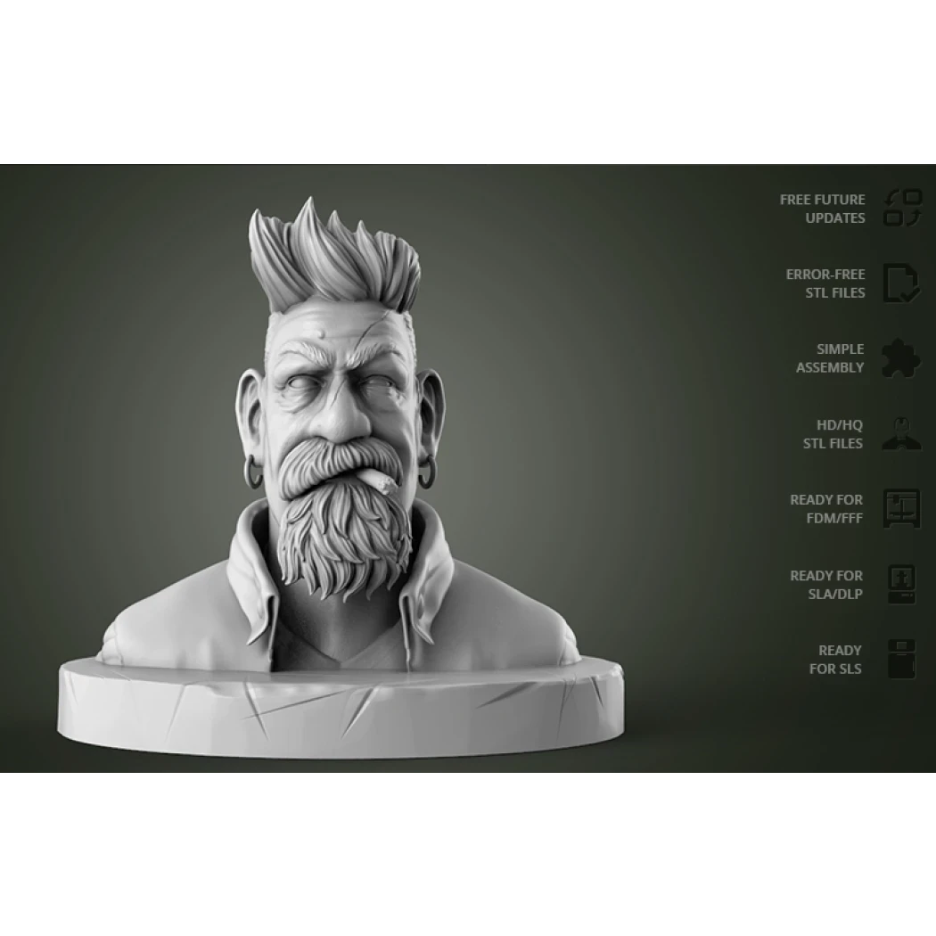 Digital STL Zombie Hunter Bust