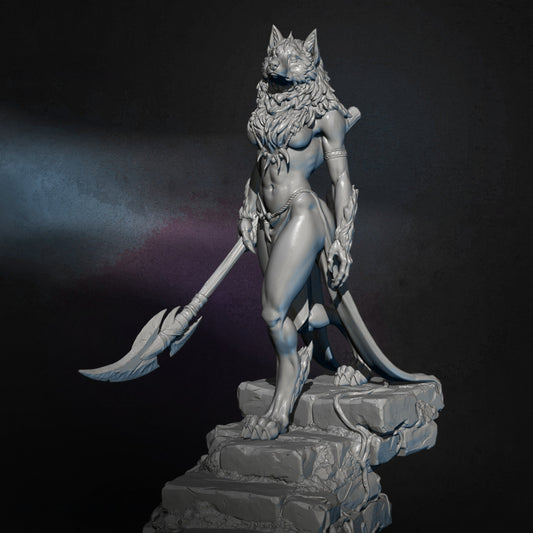 1/24 75mm Resin Model Kit Werewolf Woman Fantasy Unpainted