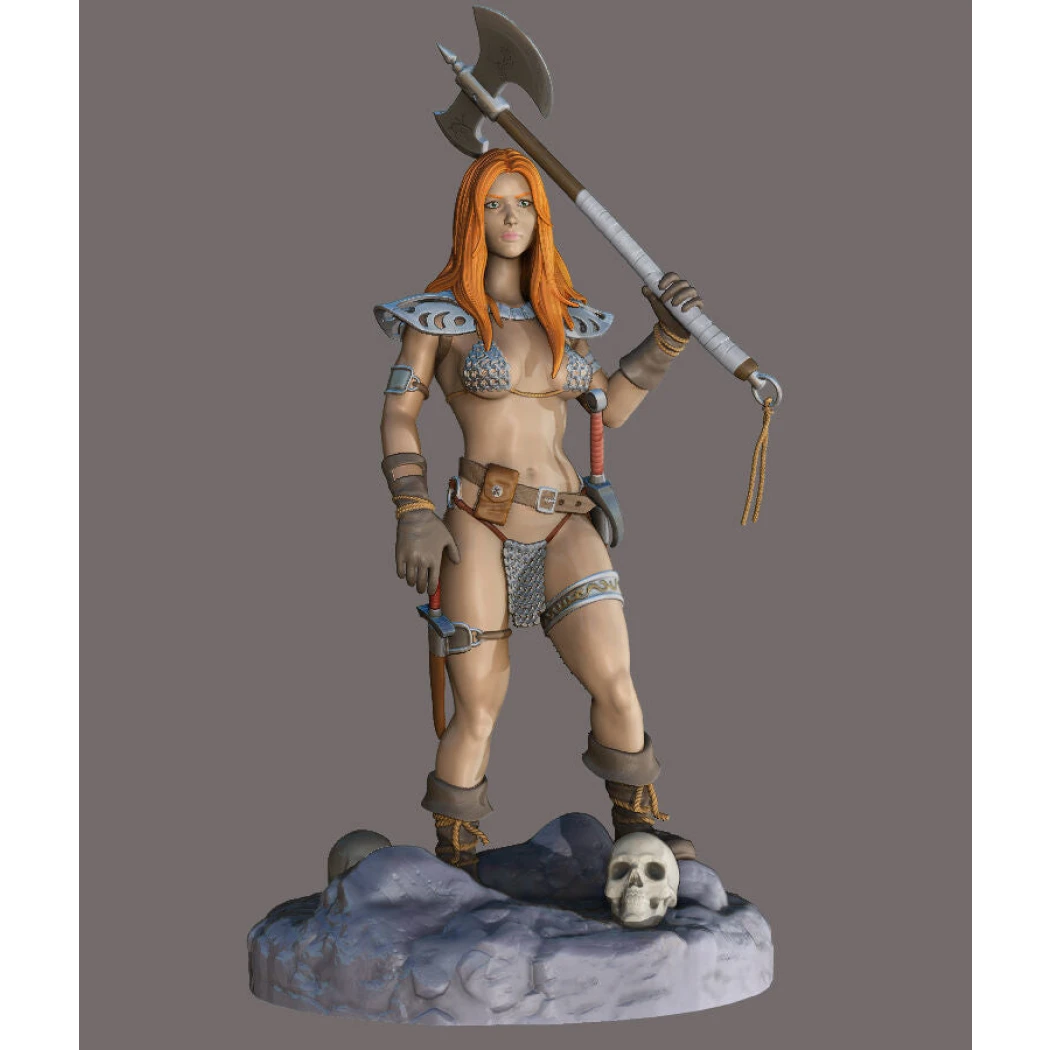 Digital STL Red Sonja 2 Barbarian Girl