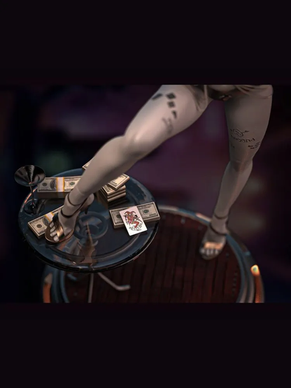 1/35 - 1/6 3D Print Model Kit Beautiful Girl Harley Unpainted