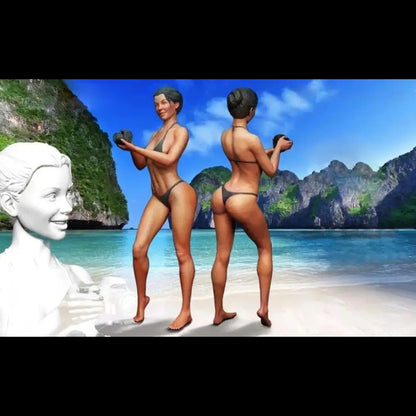 1/35 3pcs Resin Model Kit Beautiful Girl Bikini Beach Summer Unpainted