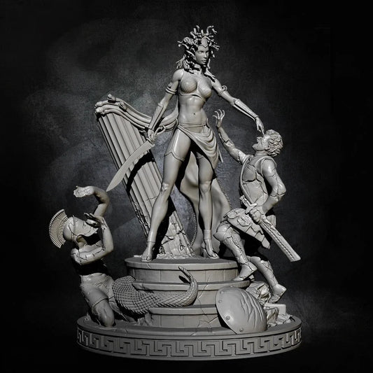 1/35 - 1/6 3D Print Model Kit Greek Soldiers and Medusa Gorgon Fantasy Unpainted