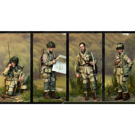 1/35 4pcs Resin Model Kit US Army Airborne Soldiers WW2 Unpainted