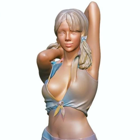 1/24 Resin Model Kit Modern Beautiful Girl Summer Beach Unpainted