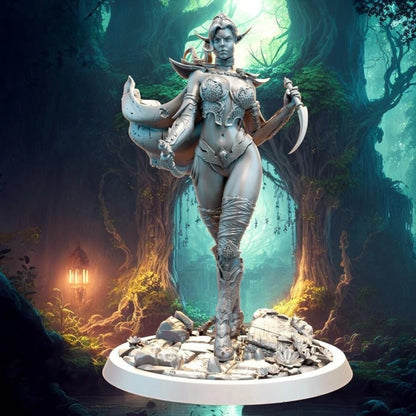 Digital STL Night Elf Veldra Beautiful Girl