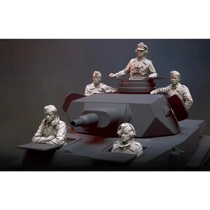 1/35 - 1/6 5pcs 3D Print Model Kit German Soldiers Tank Crew (no tank) WW2 Unpainted