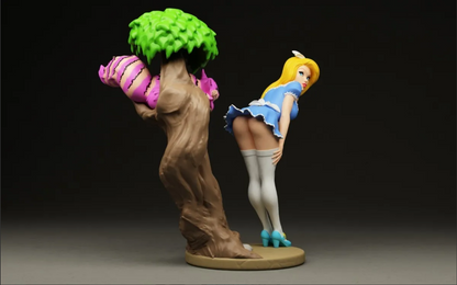 1/12 - 1/35 3D Print Model Kit Beautiful Girl Alice and Cat Unpainted