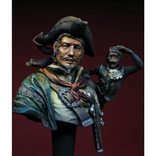 1/10 BUST Resin Model Kit Captain Pirate with a Monkey Unpainted